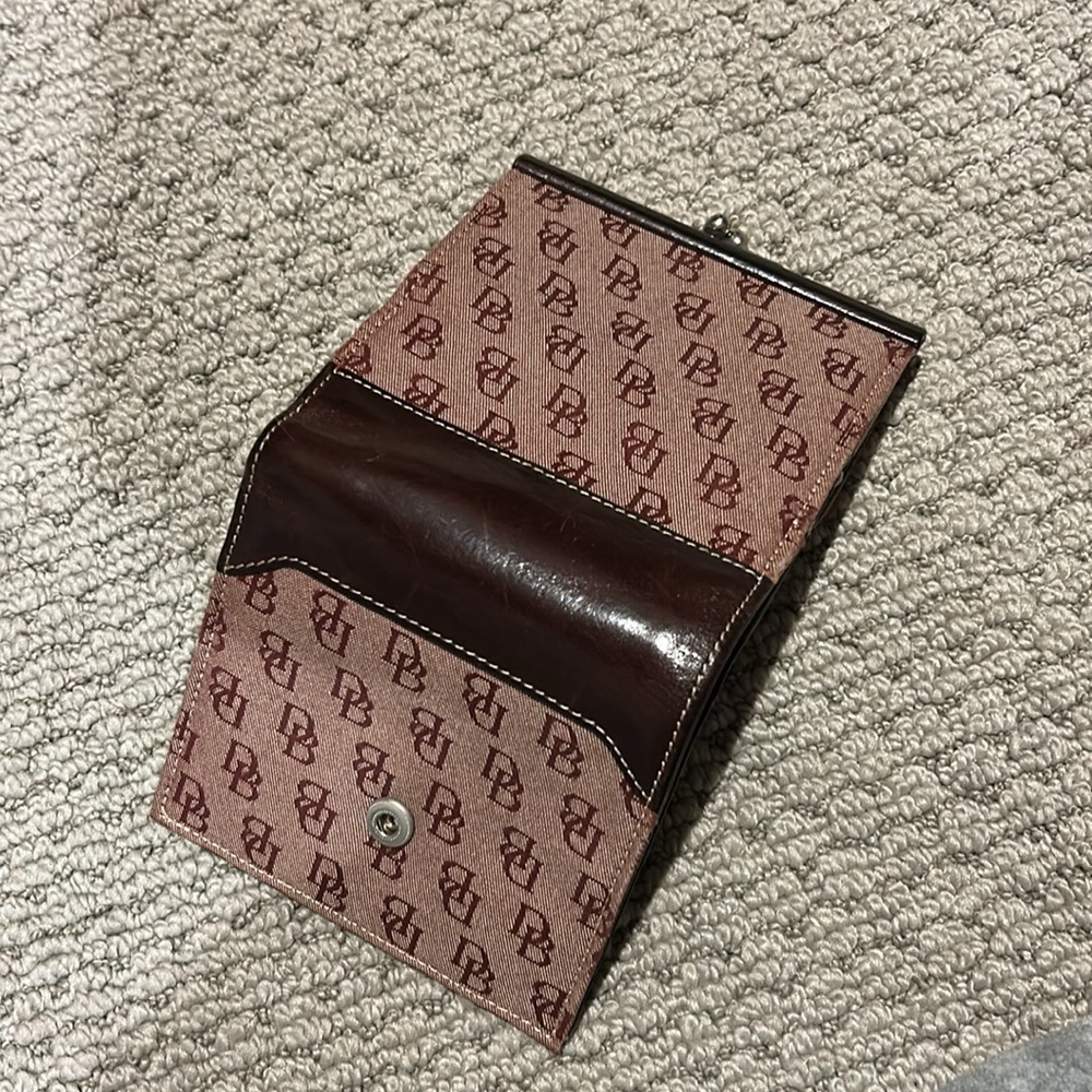 Dooney & Burke Vintage Rust/Brown DB Monogram Wallet - Picture 6 of 9